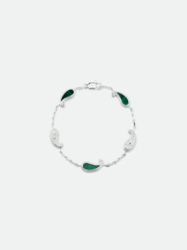 TEARS OF JOY BRACELET — SILVER/MALACHITE sold by Rhude