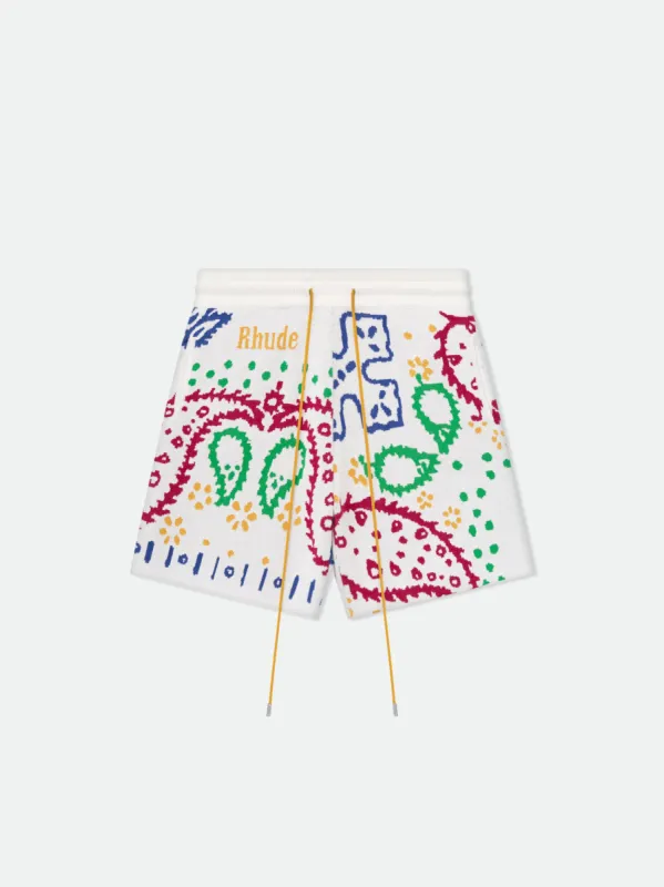 KNIT BANDANA SHORTS sold by Rhude