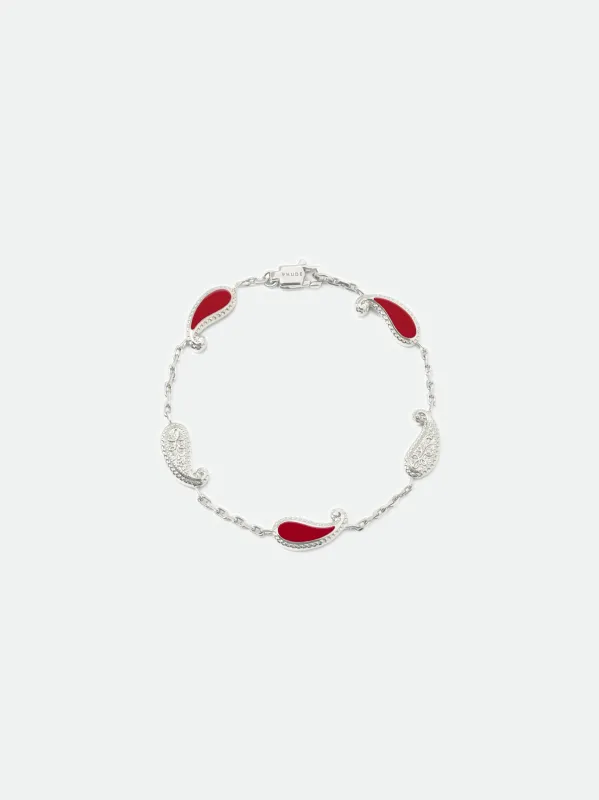TEARS OF JOY BRACELET — 14K WHITE GOLD/CARNELIAN sold by Rhude