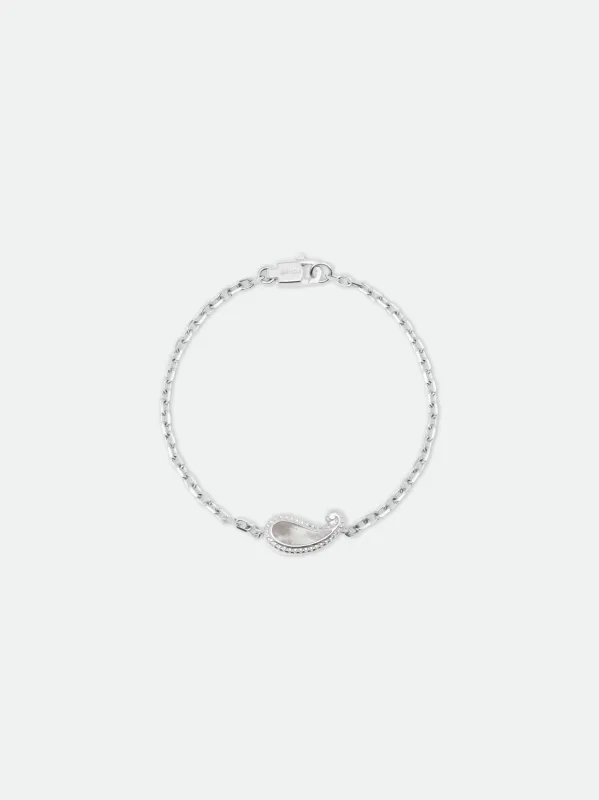 TEARS OF JOY SINGLE BRACELET — SILVER/MOTHER OF PEARL sold by Rhude