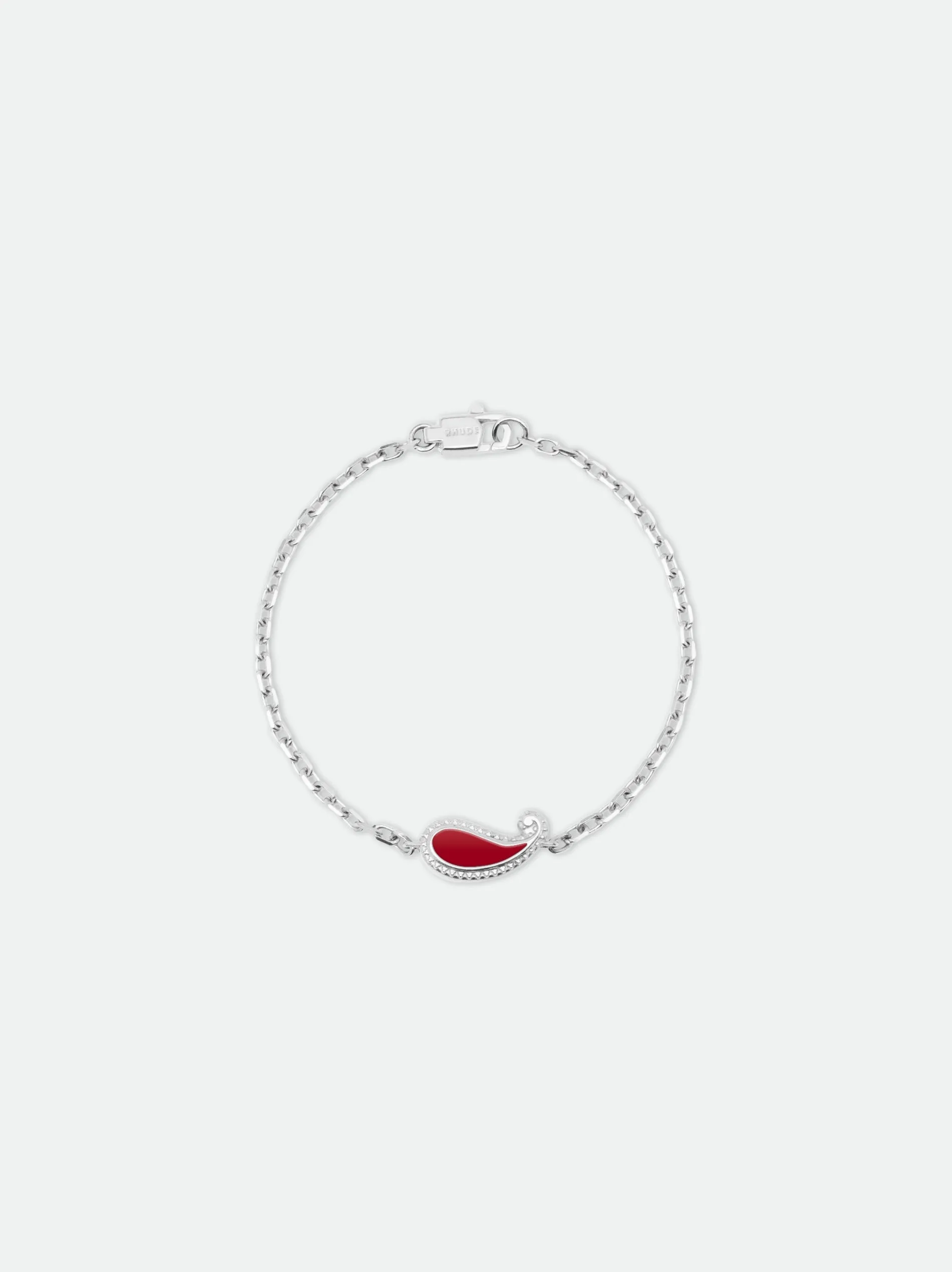 TEARS OF JOY SINGLE BRACELET — SILVER/CARNELIAN sold by Rhude