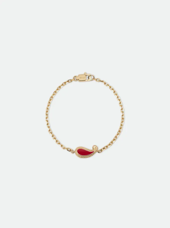 TEARS OF JOY SINGLE BRACELET — GOLD/CARNELIAN sold by Rhude