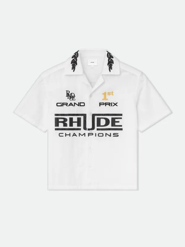 RHUDE CHAMPIONS SNAP SHIRT sold by Rhude