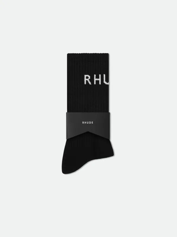 RHUDE CLASSIC LOGO SOCK sold by Rhude