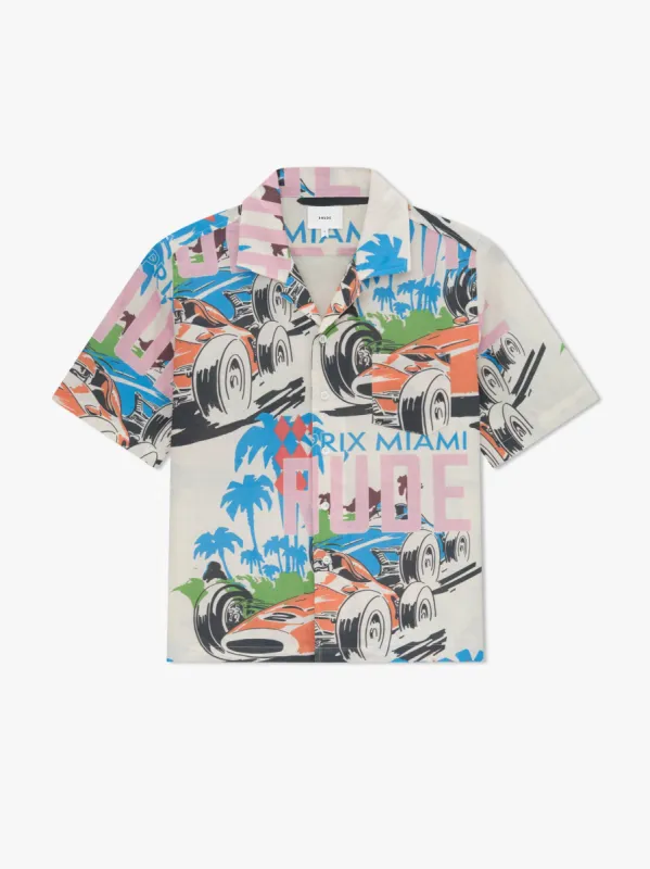 LINEN GRAND PRIX BUTTON UP sold by Rhude