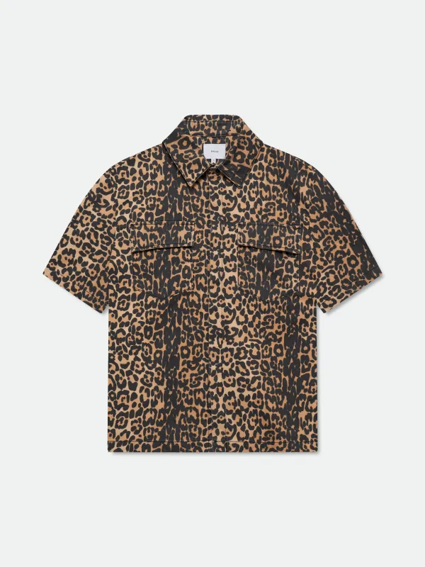 LEOPARD BOXY WORK SHIRT sold by Rhude