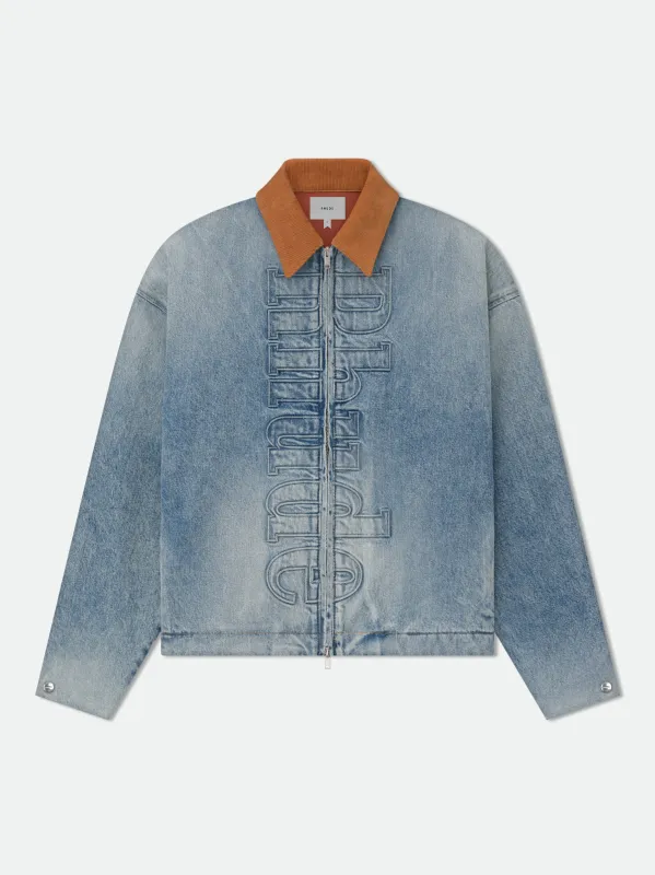 DENIM LOGO CORD COLLAR WORK JACKET sold by Rhude