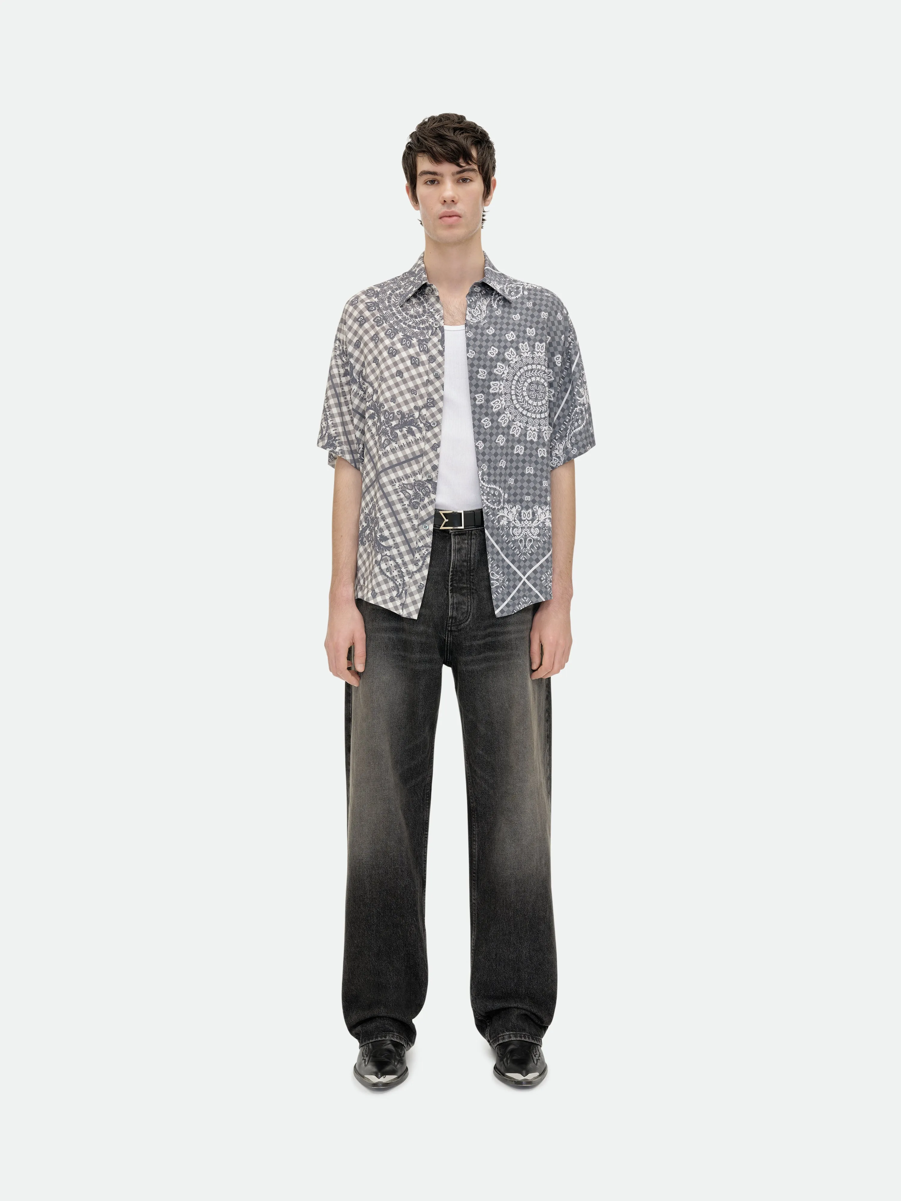 SPLIT GINGHAM BANDANA BUTTON UP SHIRT sold by Rhude product image thumbnail 2