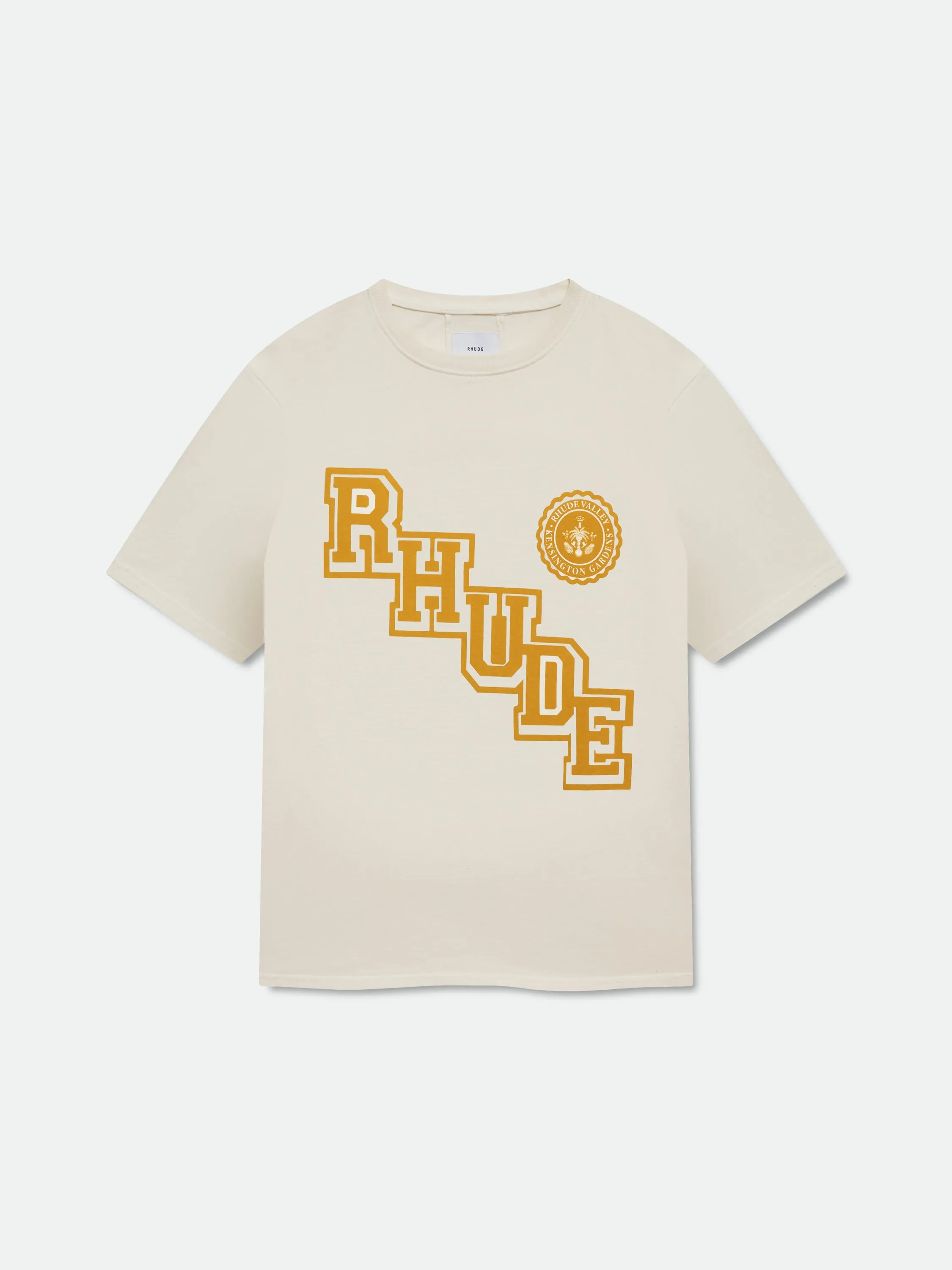 RHUDE COLLEGIATE CREST TEE sold by Rhude
