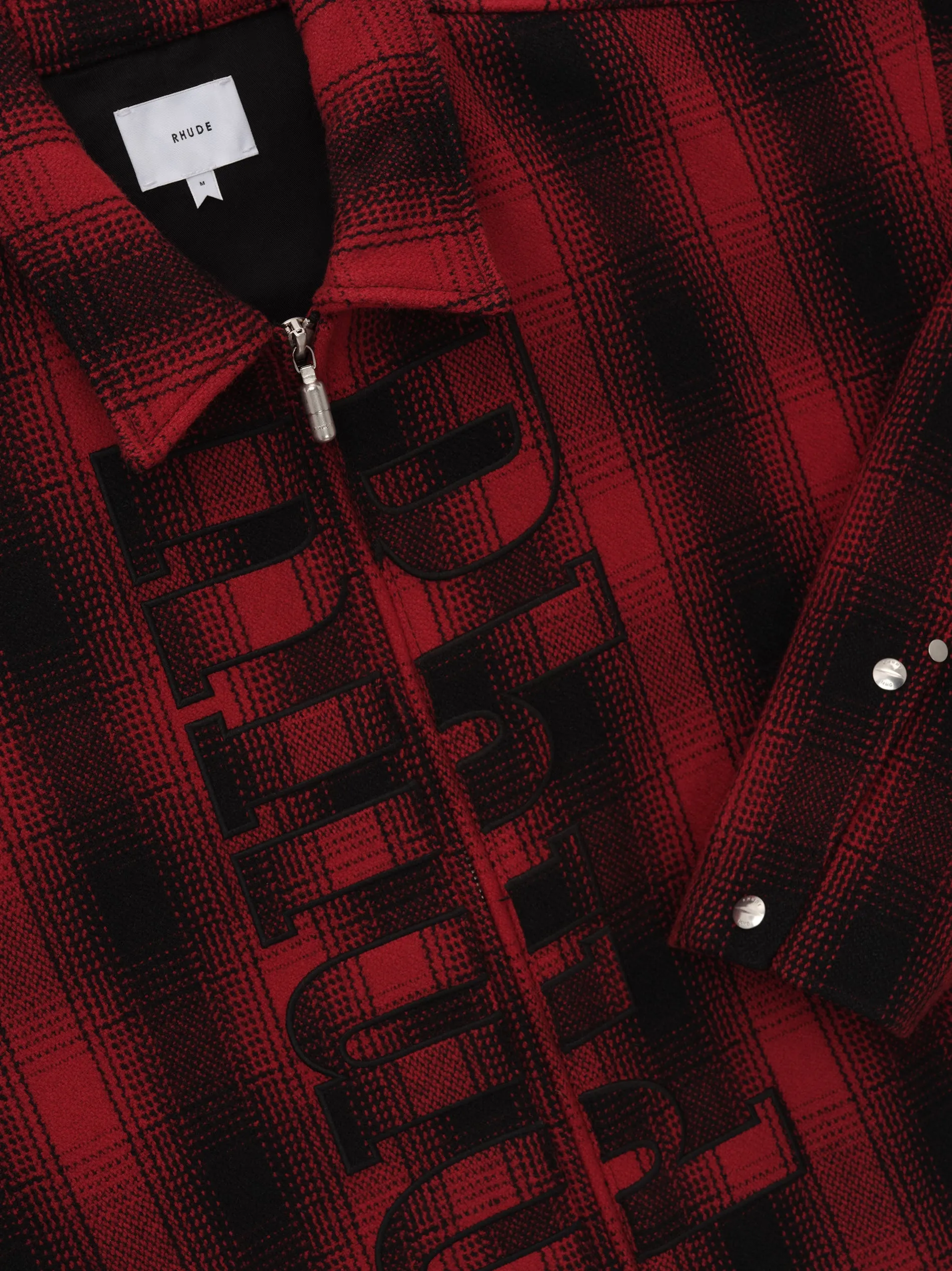 RHUDE LOGO FLANNEL WORK JACKET sold by Rhude product image thumbnail 5