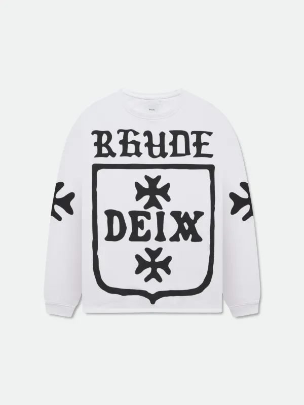 DEIX SHIELD OVERSIZED LS TEE sold by Rhude