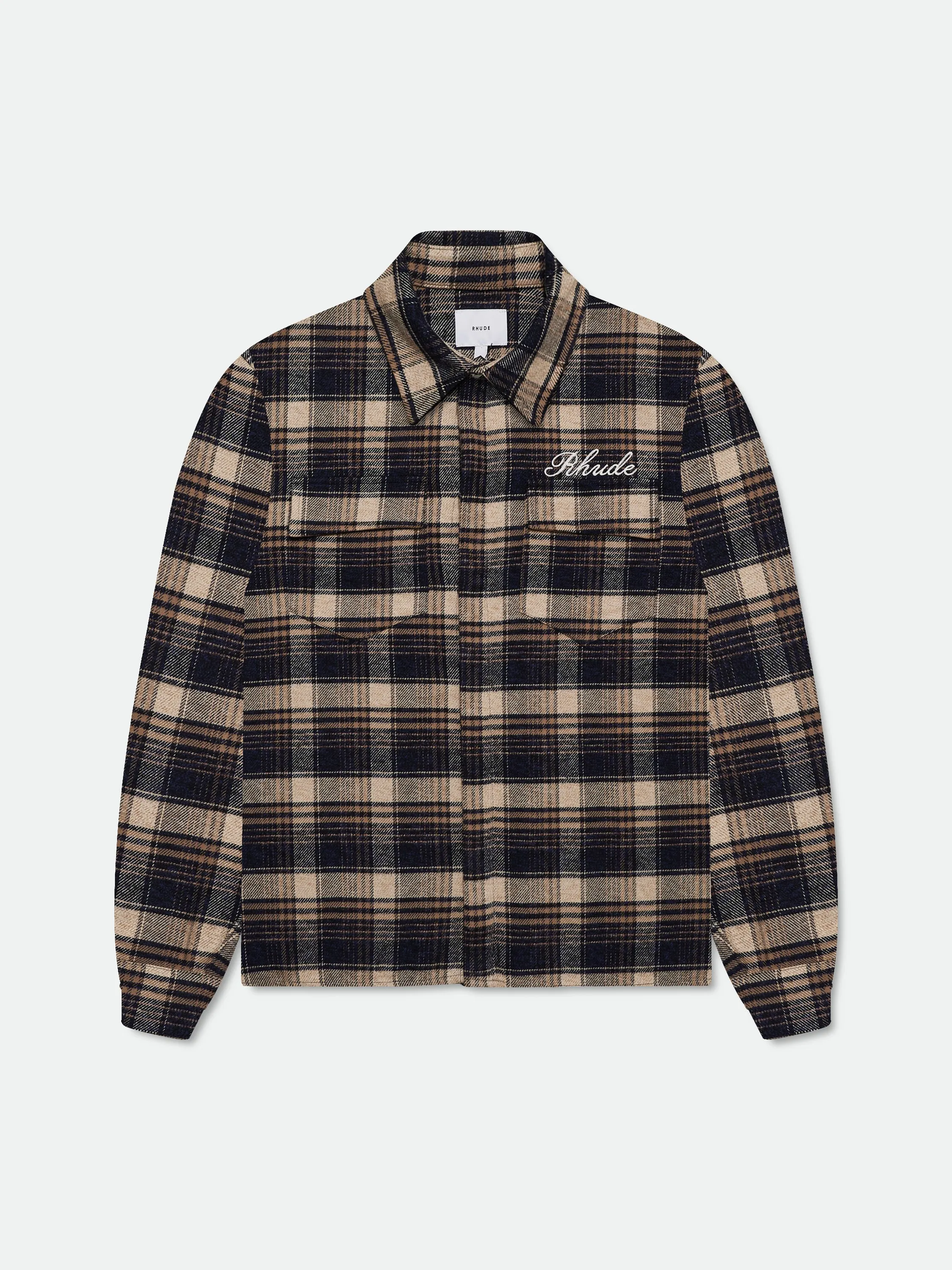 RHUDE SCRIPT LOGO FLANNEL sold by Rhude