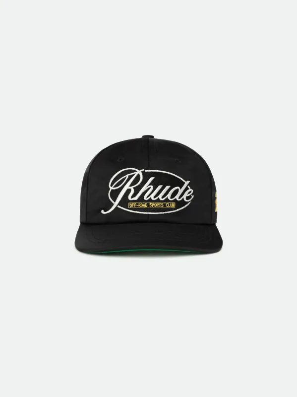 RHUDE SPORTS CLUB CURVED BRIM HAT sold by Rhude