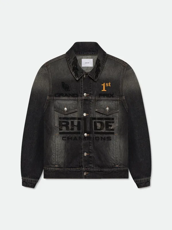 TIRE DENIM TRUCKER JACKET sold by Rhude