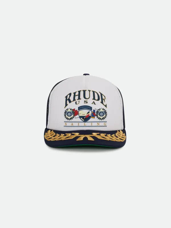 USA SAILING ICON TRUCKER HAT sold by Rhude