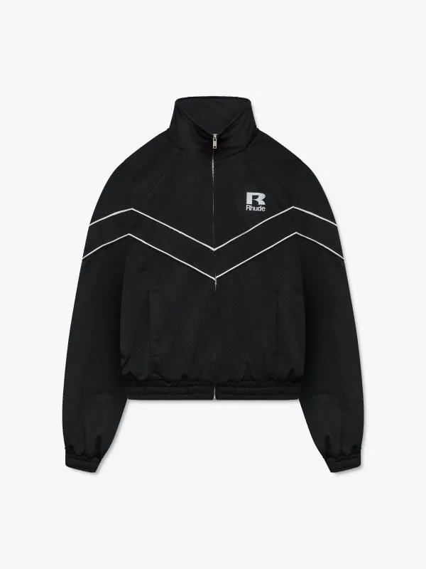 RHUDE MESH PIPING RAGLAN TRACK JACKET sold by Rhude