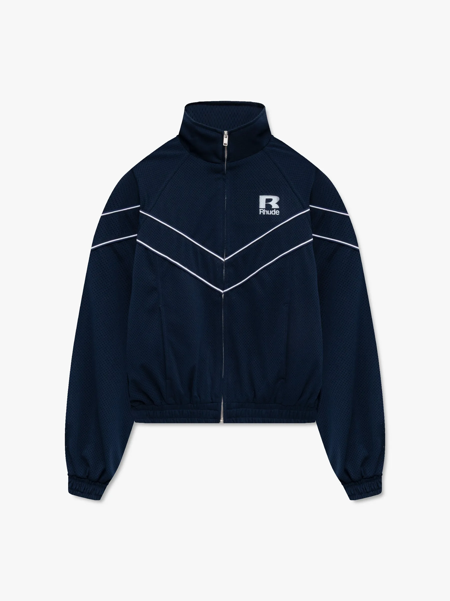 RHUDE MESH PIPING RAGLAN TRACK JACKET sold by Rhude
