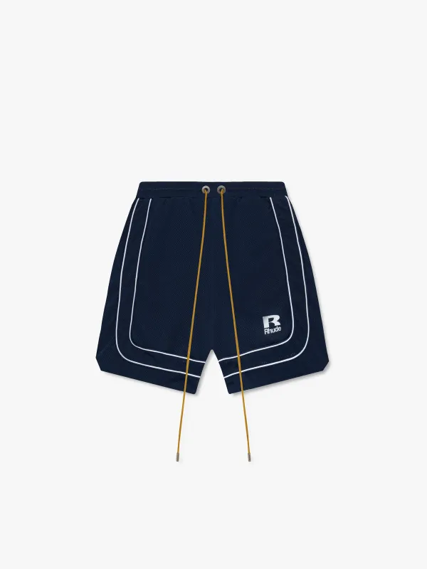 RHUDE MESH PIPING BAGGY TRACK SHORT made by Rhude