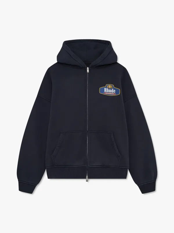 RACING CREST ZIP-UP HOODIE made by Rhude