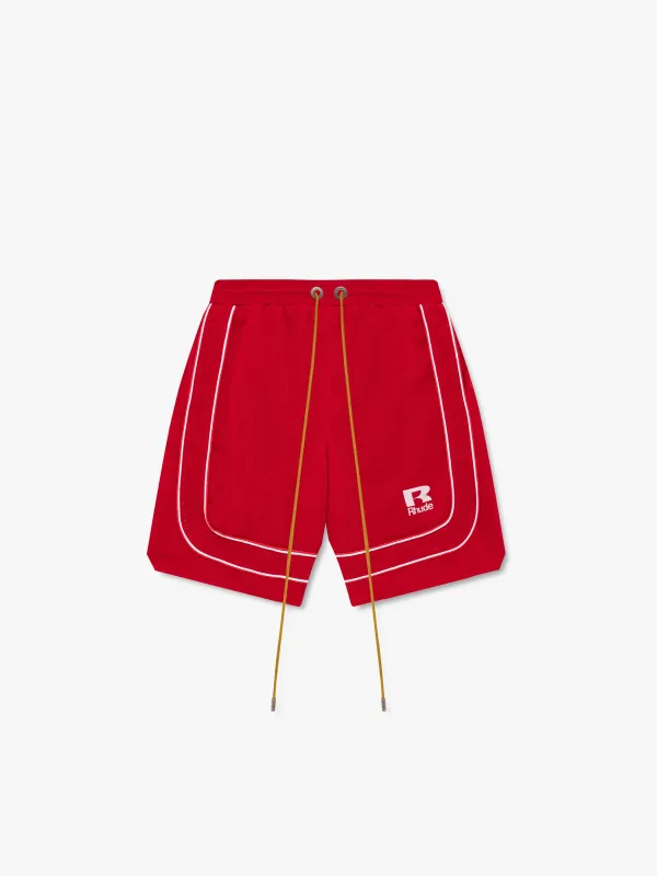 RHUDE MESH PIPING BAGGY TRACK SHORT made by Rhude