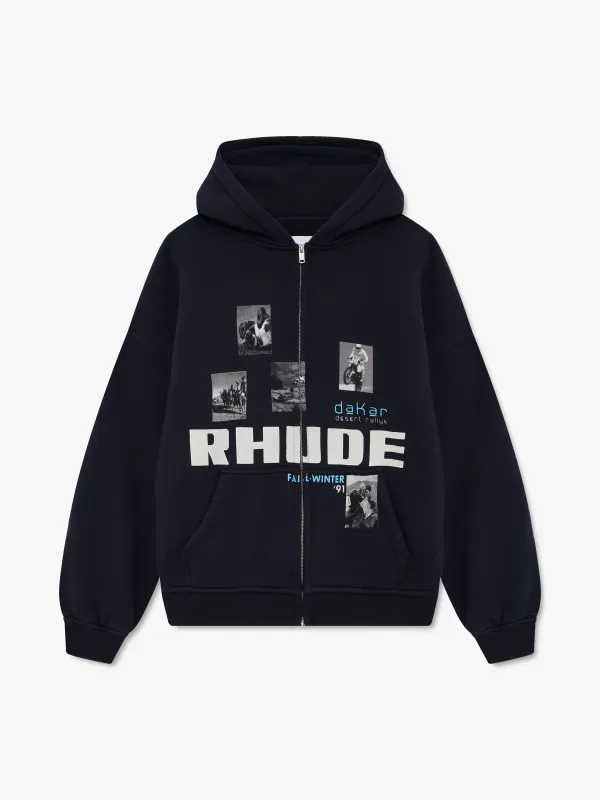 WINTER 91 RALLYE ZIP-UP HOODIE made by Rhude