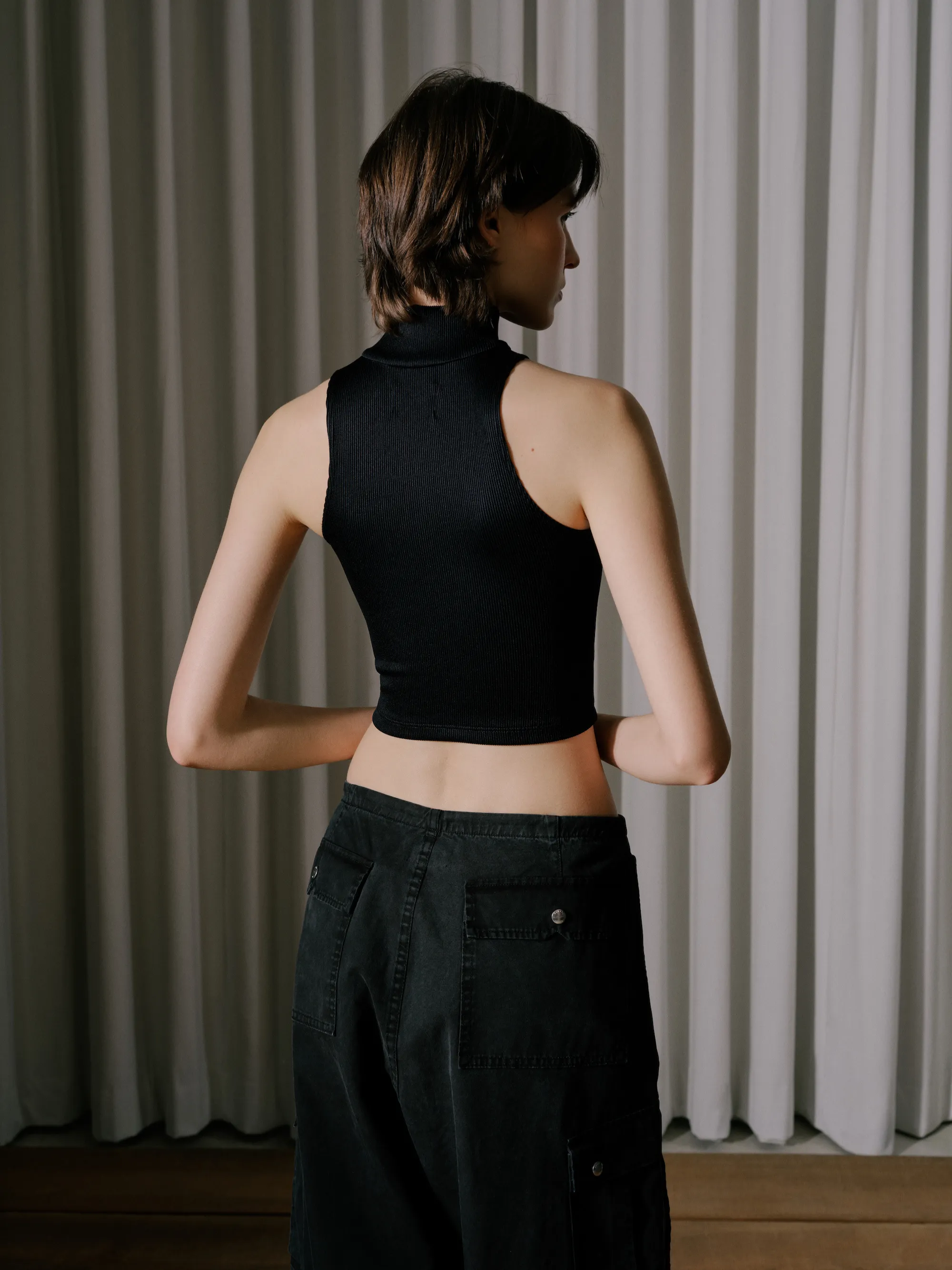 RIBBED KNIT TURTLE NECK ZIP TOP sold by Rhude product image thumbnail 4