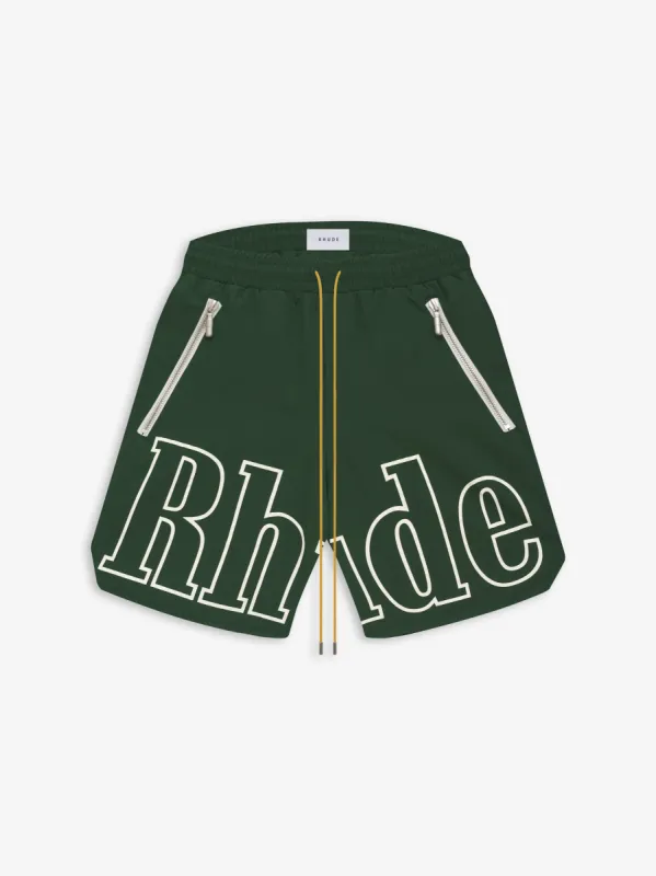 RH LOGO SHORTS sold by Rhude