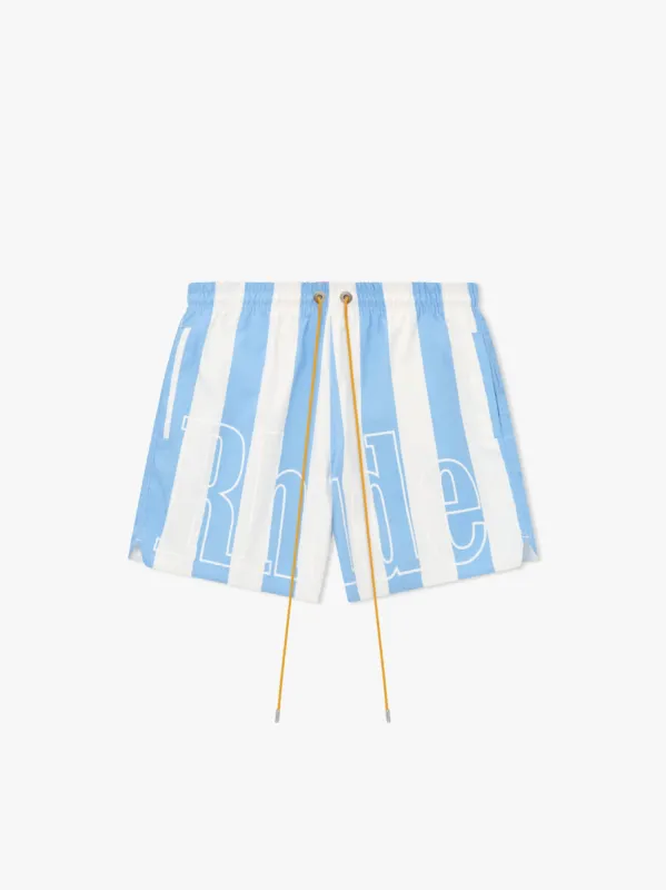 RHUDE LOGO STRIPED TRUNKS sold by Rhude