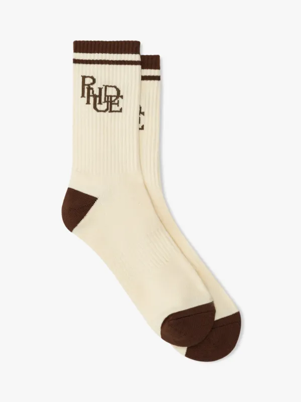RHUDE SCRIBBLE LOGO SOCK sold by Rhude
