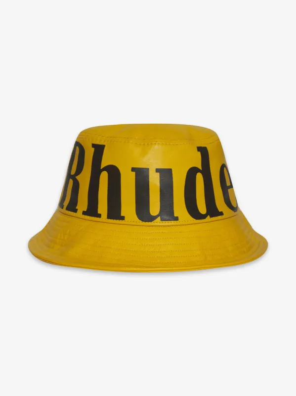 LOGO LEATHER BUCKET HAT sold by Rhude