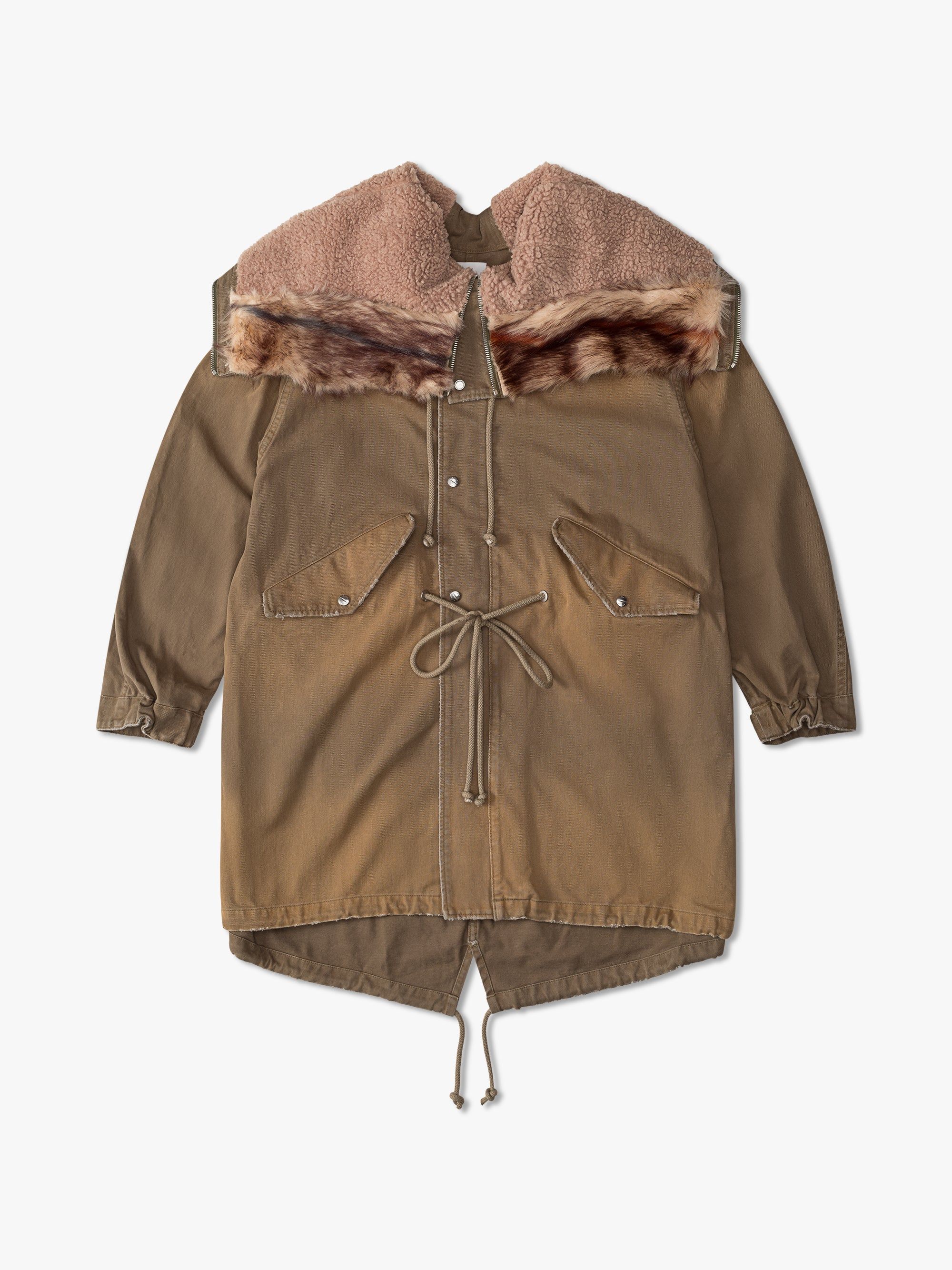FUR HOODED PARKA JACKET sold by Rhude