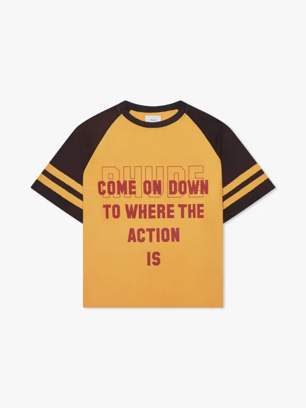 RHUDE ACTION SHORT SLEEVE RAGLAN TEE sold by Rhude