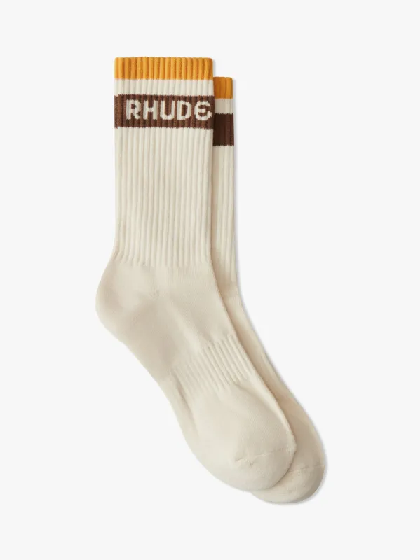 STRIPE LOGO SOCKS sold by Rhude