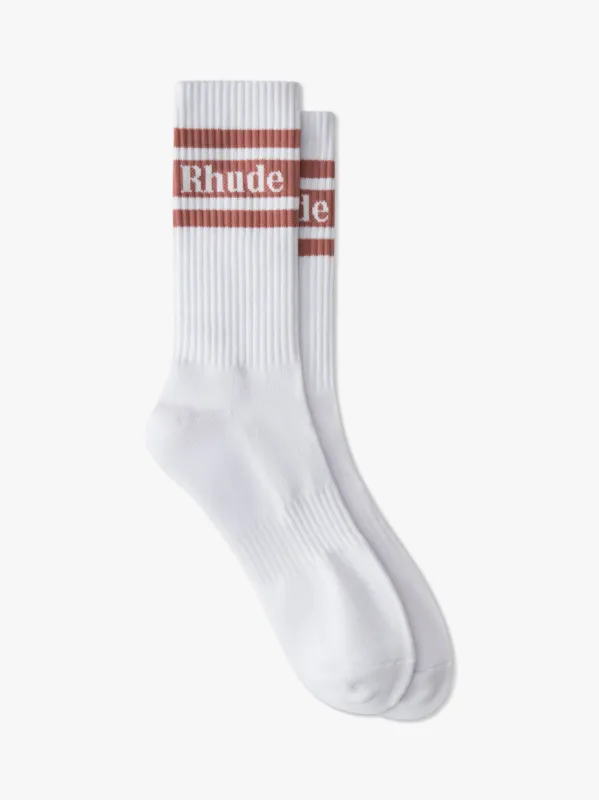 STRIPE LOGO SOCKS sold by Rhude