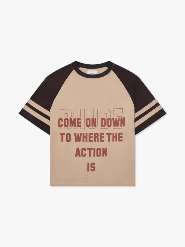 RHUDE ACTION SHORT SLEEVE RAGLAN TEE sold by Rhude