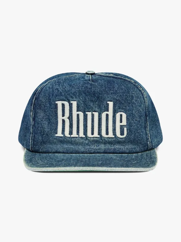 WASHED DENIM LOGO HAT sold by Rhude