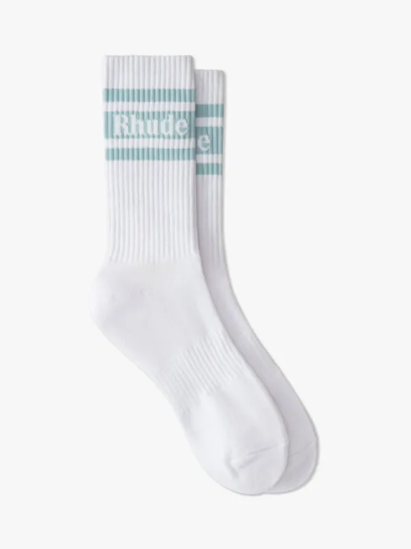 STRIPE LOGO SOCKS sold by Rhude