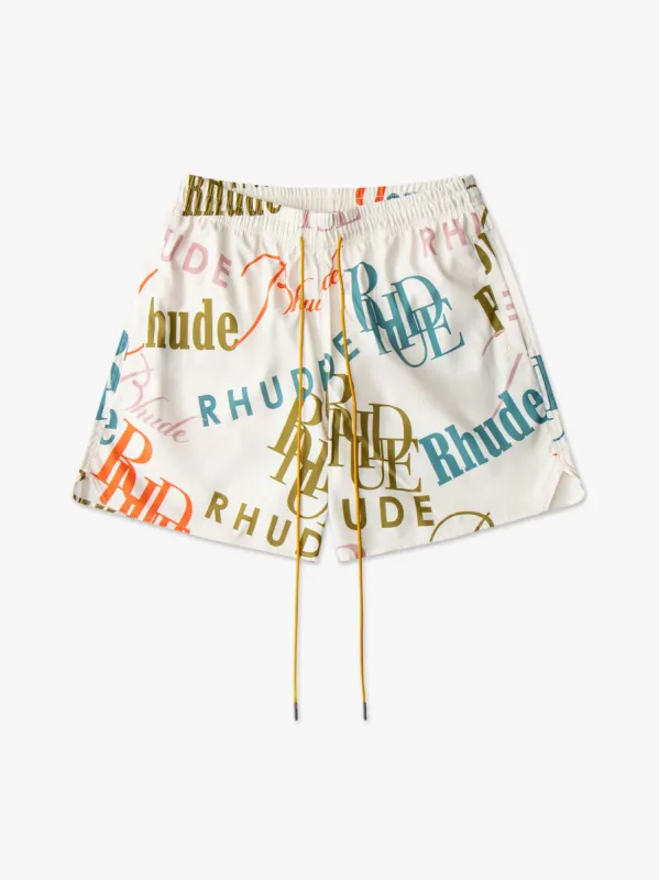 MASH-UP LOGO SWIM TRUNKS sold by Rhude