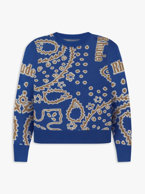 BANDANA KNIT CREWNECK sold by Rhude
