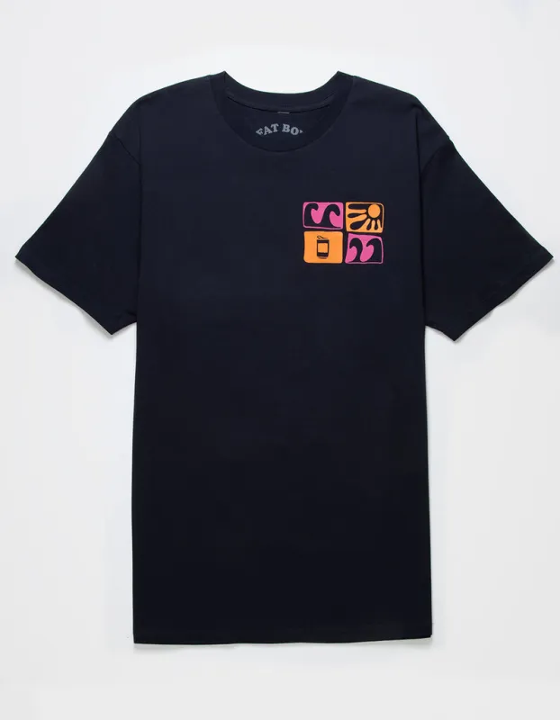 Waves and Rays Tee - Navy sold by Fat Boy Surf Club