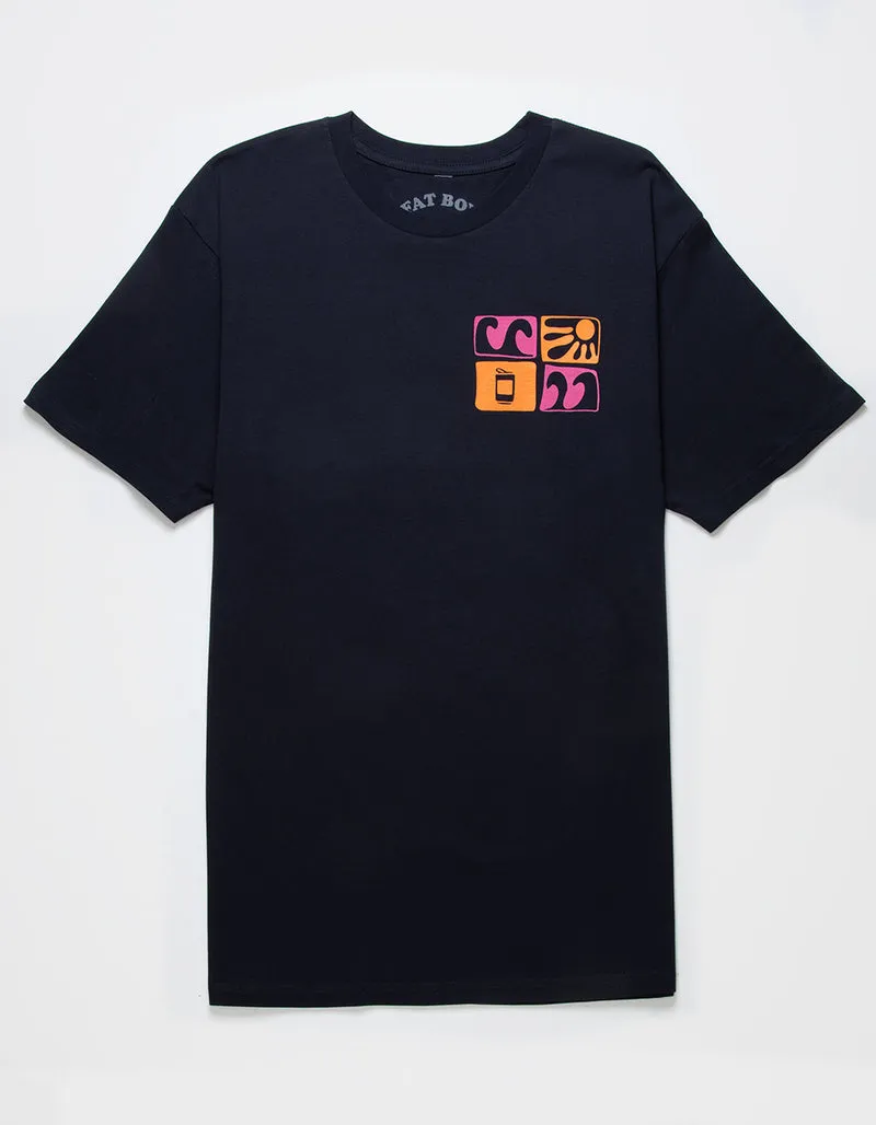 Waves and Rays Tee - Navy sold by Fat Boy Surf Club