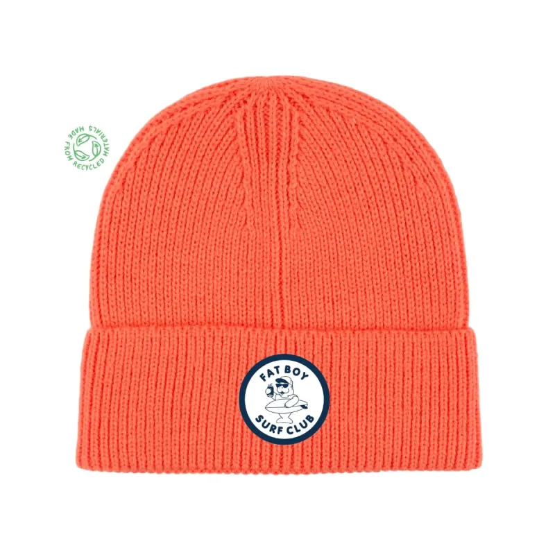 Salmon Circular Ribbed Beanie sold by Fat Boy Surf Club
