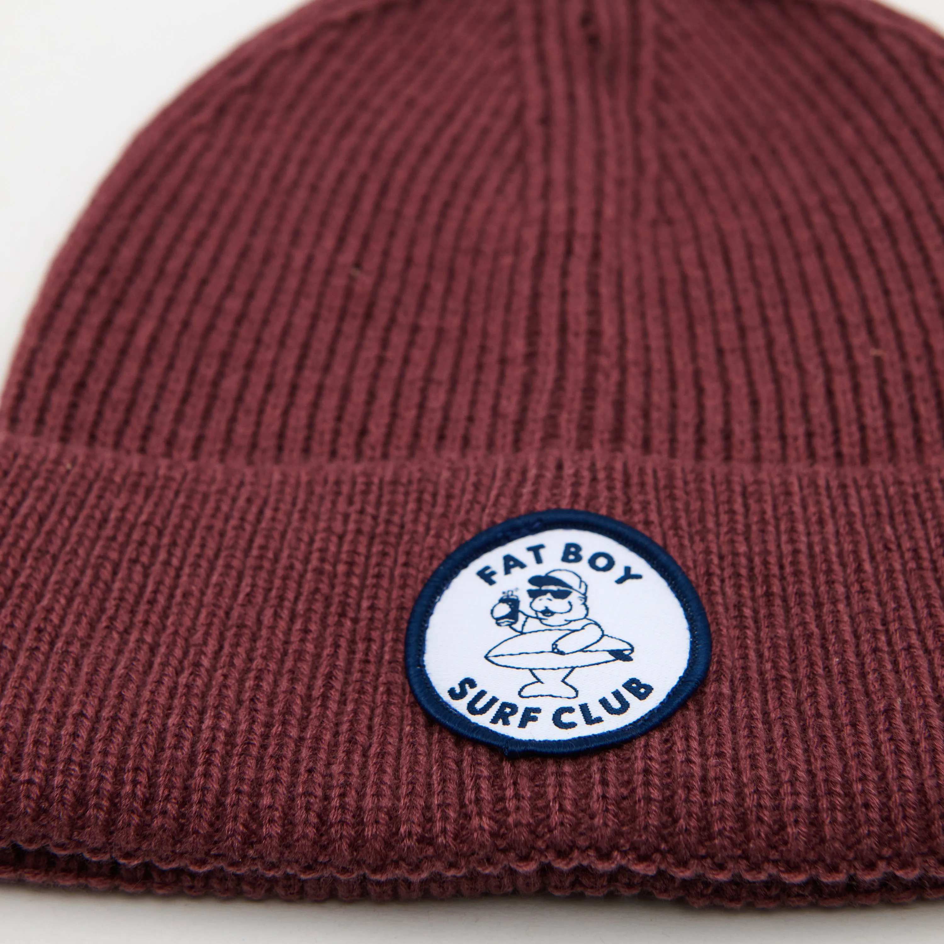 Circular Ribbed Beanie - Wine sold by Fat Boy Surf Club product image thumbnail 2
