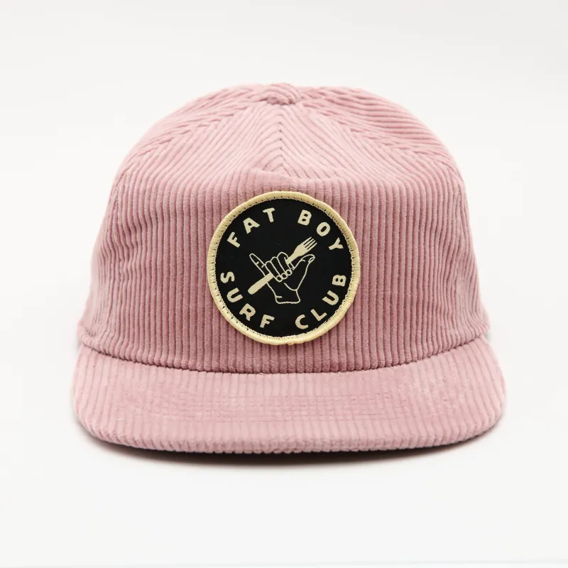 Shaka Fork Corduroy Surf Hat - Rose made by Fat Boy Surf Club
