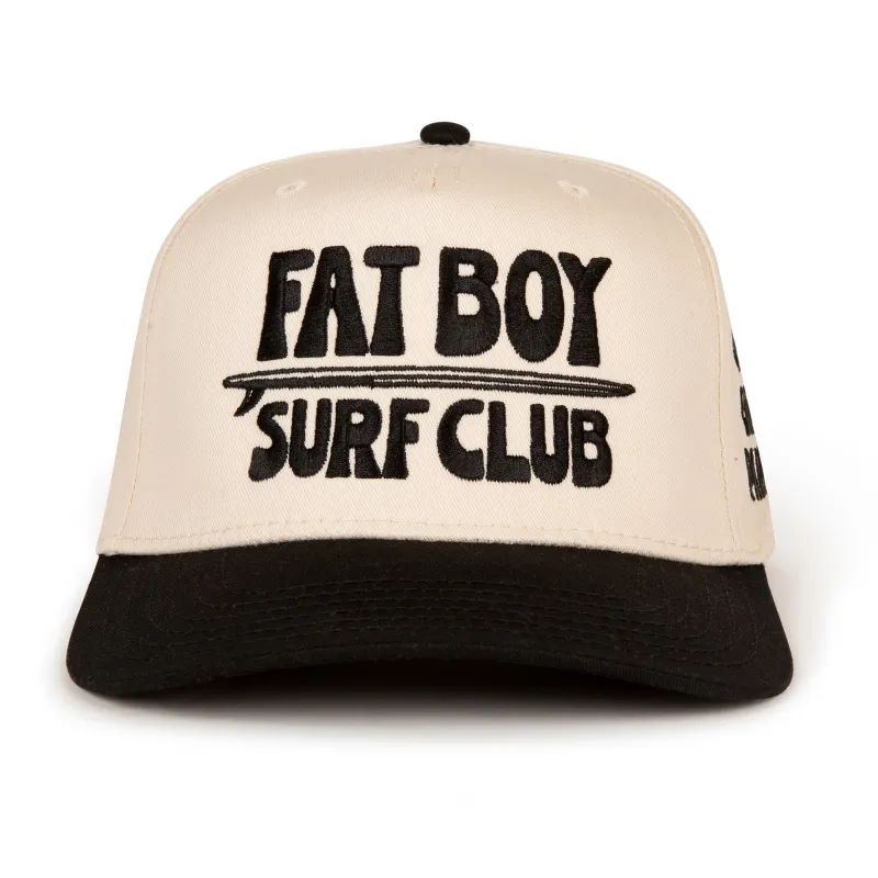 Apres Surf Embroidered Hat - Black & Natural made by Fat Boy Surf Club