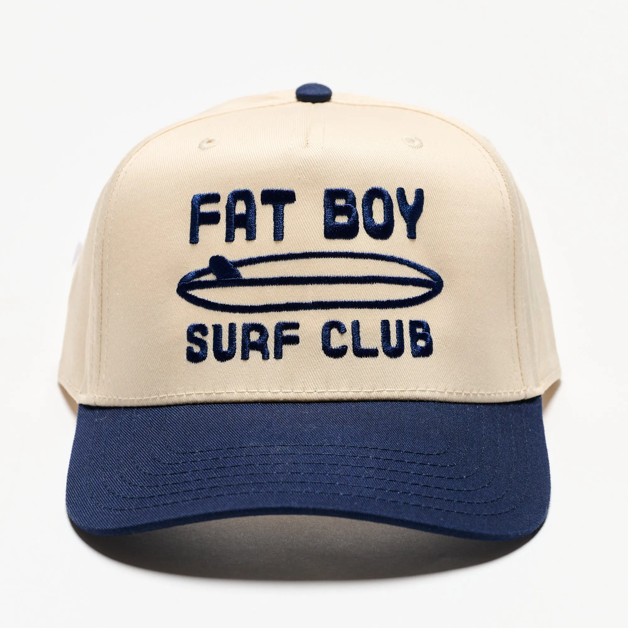 The Nose Rider Embroidered Hat - Navy & Natural sold by Fat Boy Surf Club