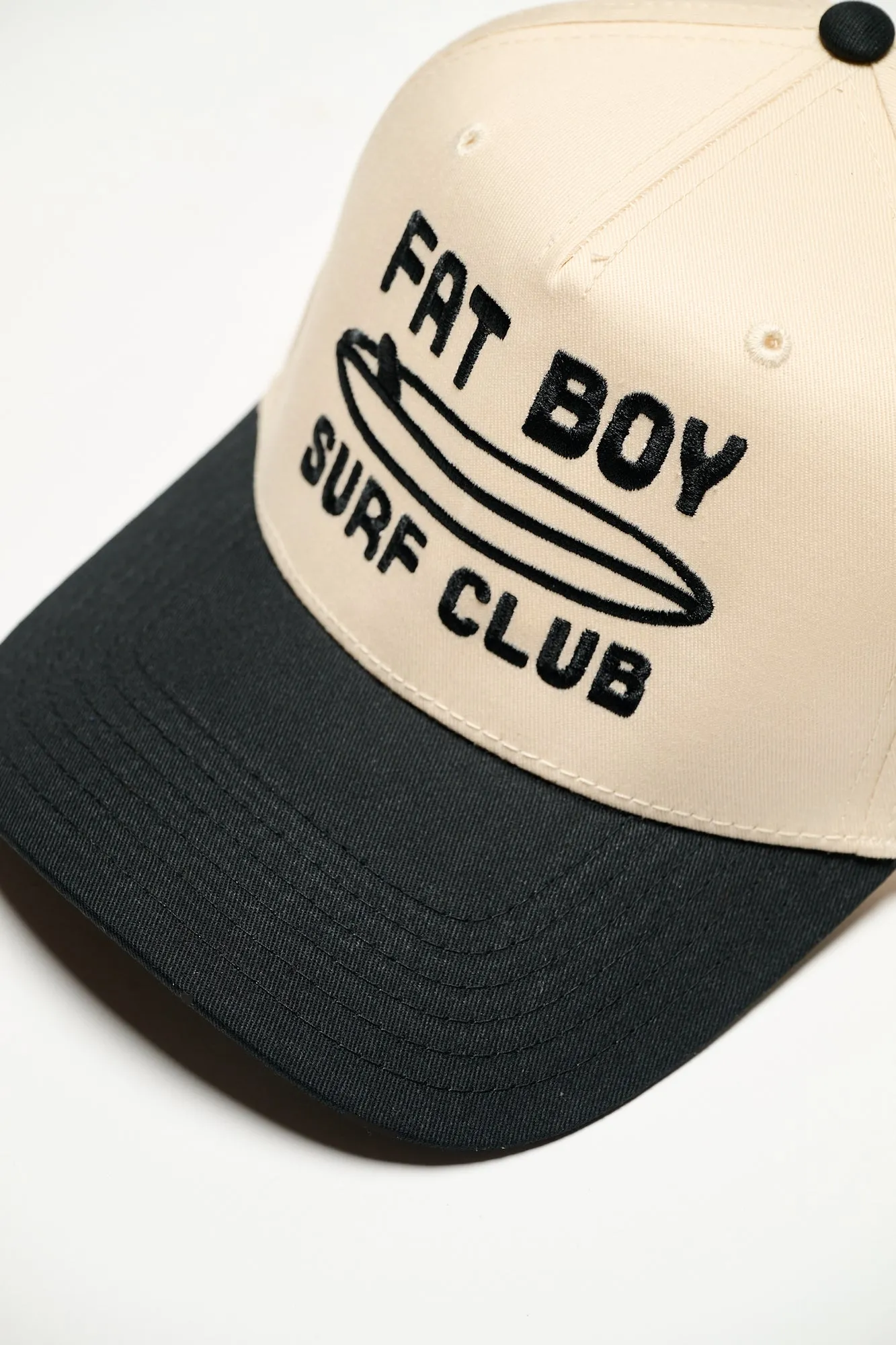 The Nose Rider Embroidered Hat - Black & Natural sold by Fat Boy Surf Club product image thumbnail 3