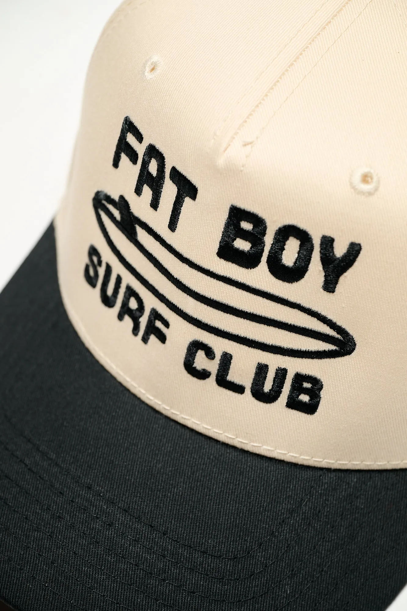 The Nose Rider Embroidered Hat - Black & Natural sold by Fat Boy Surf Club product image thumbnail 2