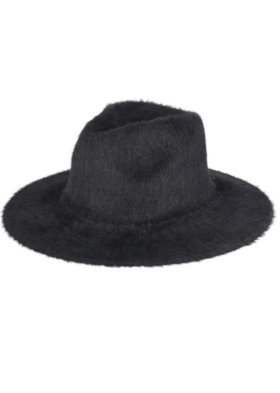 I'm a Wanderer Black Fuzzy Fedora Hat sold by Pretty Attitude