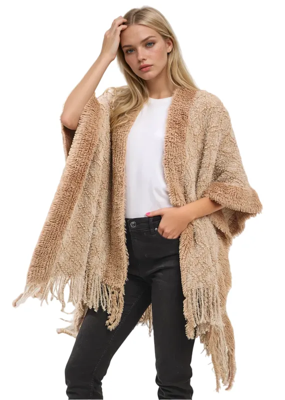Rock A Little Plush Fringe Cardigan sold by Pretty Attitude